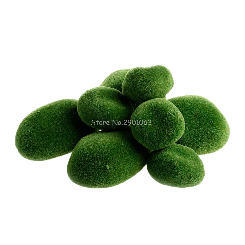 Garden Decor Green Artificial Moss Stones Grass Plant Poted Home Garden Decoration Landscape H06