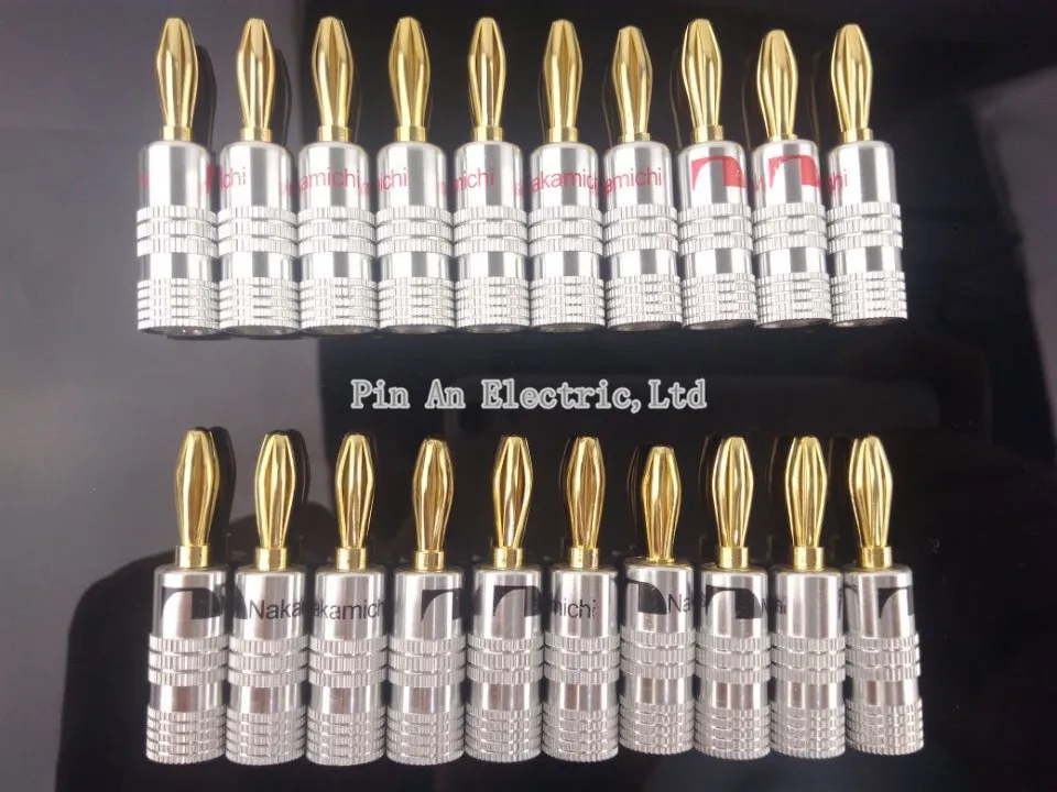 

20pcs Pure copper sound box, Gold Plated Banana Plug, 4MM speaker line, hair burning level sound box, free soldering
