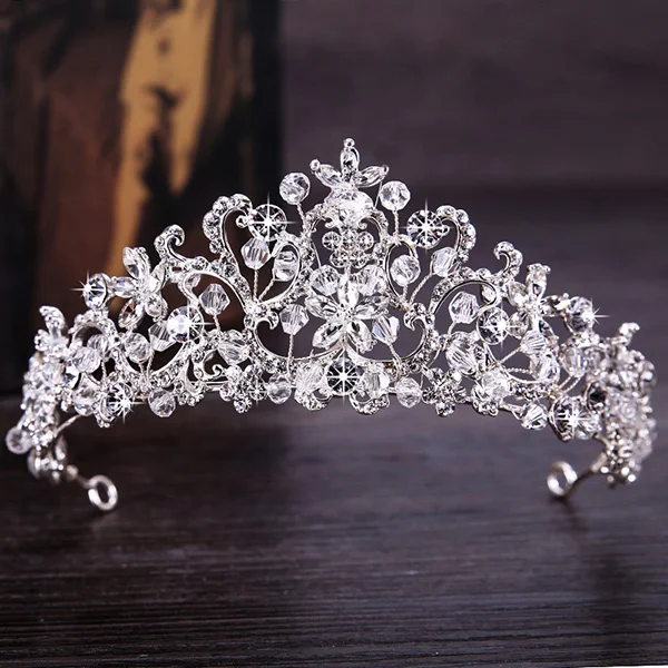 Модные новые серебряные золотые аксессуары для волос королева принцесса свадебная корона-Тиара жемчуг стразы свадебные женские украшения для волос - Окраска металла: HG084