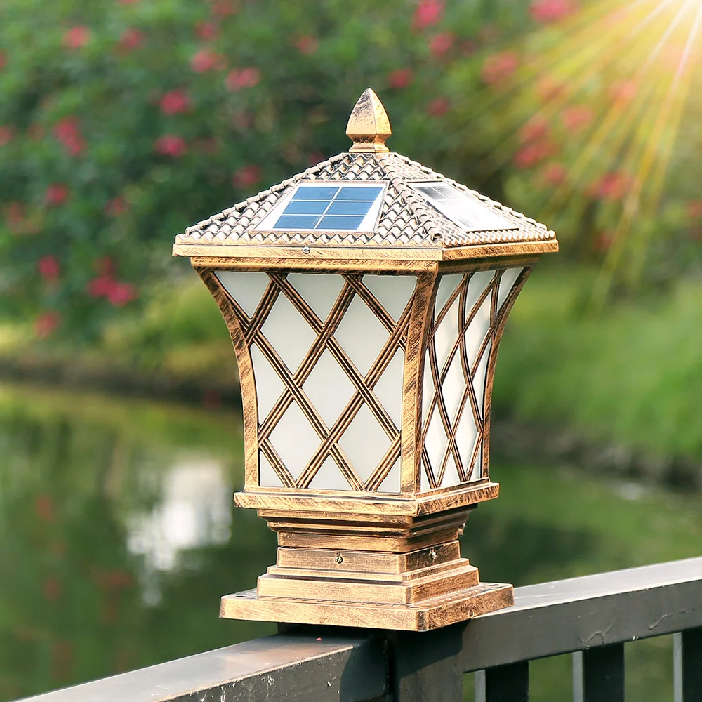 Ilumina o Tampão do Cargo da Jarda à Prova Água e da Oxidação de Alumínio da Luz da Coluna do Automóvel Exterior de Ligar a Coluna Solar Dwaterproof Desligar Villa cm 19 - 15 3 e da oxidação de alumínio da luz