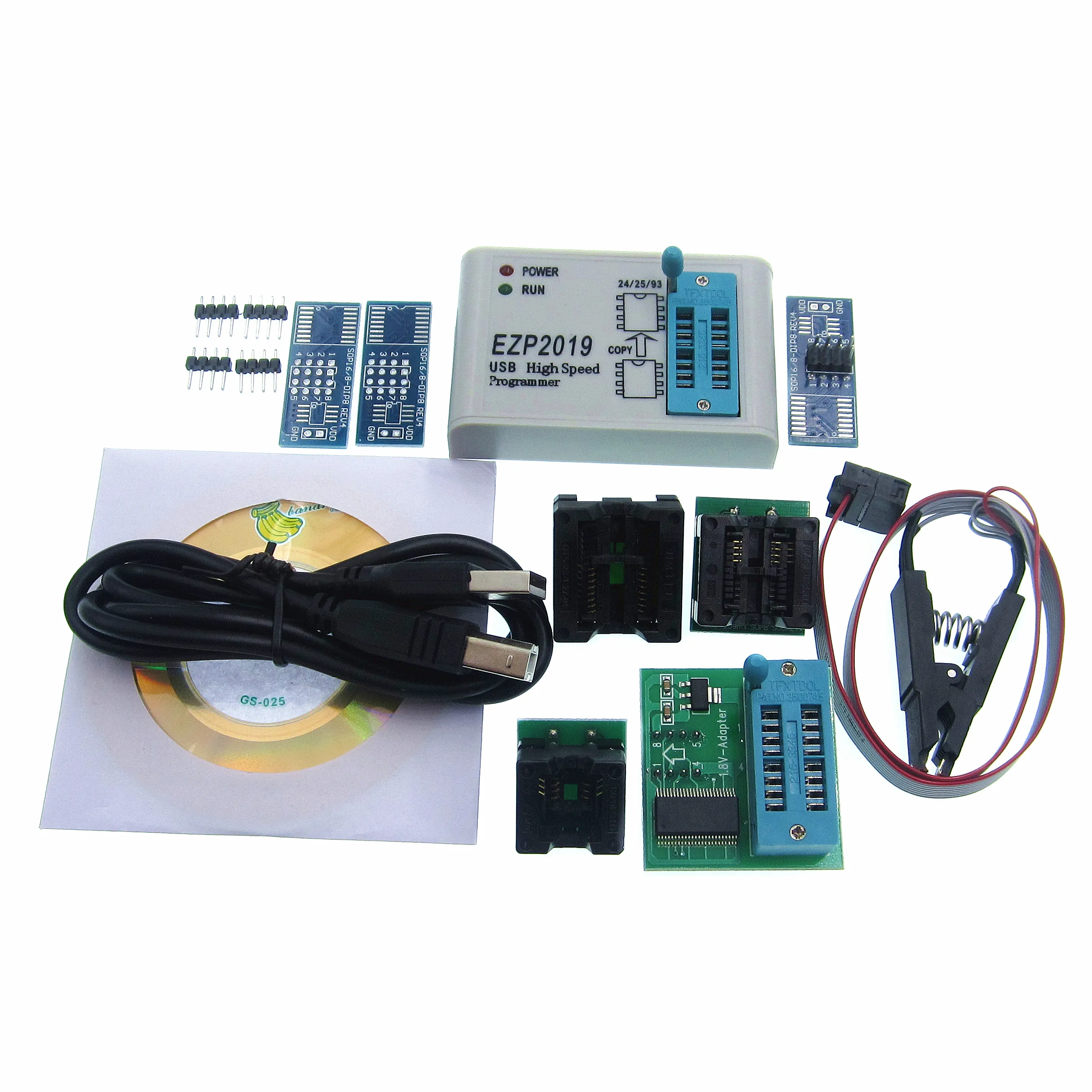 

2019 High Speed USB Programmer EZP2019 with 6 Sockets Support 24 25 26 93 EEPROM 25 flash bios chip Support WIN7&WIN8