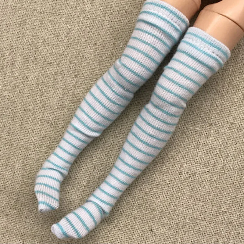 1 пара полосатых чулок для куклы Барби, чулки до бедра для куклы Blythe 1:6, длинные носки для куклы Momoko 1/6, аксессуары для кукол - Цвет: 3
