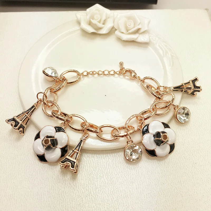 

S17 Camellia flowers brand brazaletes pulseras pulseiras acessorios para mulher jewelry bracelets & bangles for women