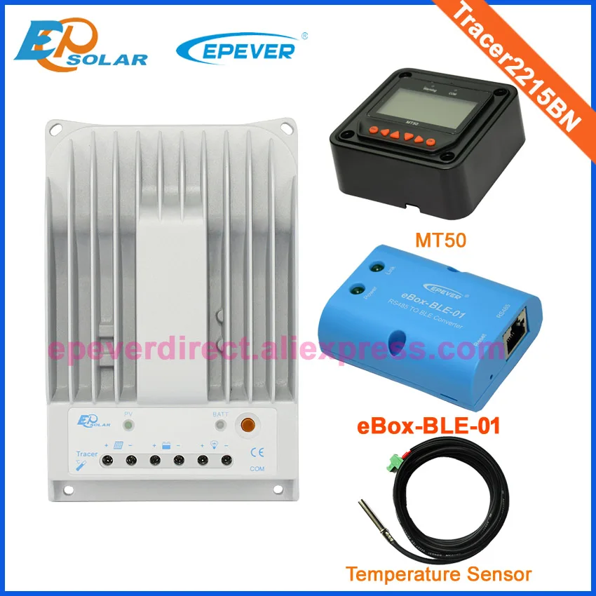 MT50 BLE and sensor Wifi коробка адаптер+ датчик температуры MPPT EPEVER Солнечный портативный регулятор Tracer2215BN EPEVER контроллер 20A 24 В - Цвет: MT50 BLE and sensor