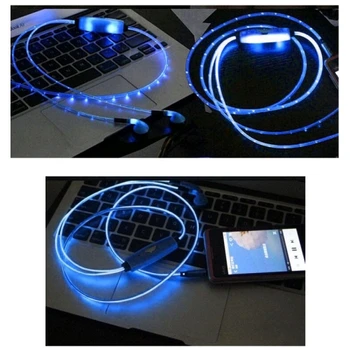 

EL LED Luminous Glow in the dark In-ear Earphones Line Remote Microphone Headset for Samsung Galaxy S6 S5 S4 HTC, Huawei Sony