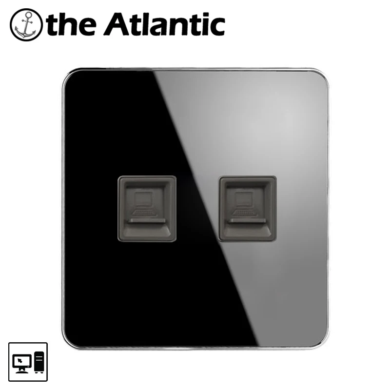 Atlantic бренд двойной RJ45 Интернет розетка роскошные стены сетевой розетке