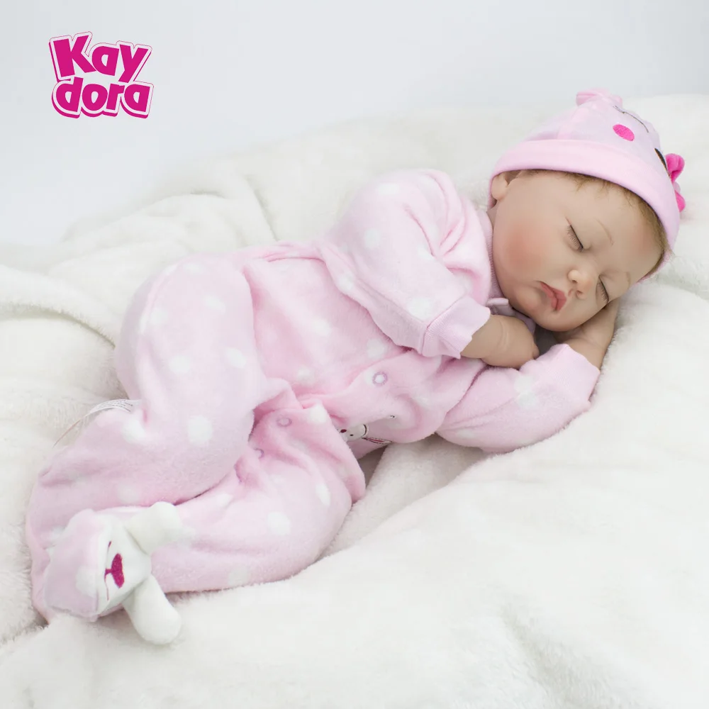 

22 inch 55cm Silicone Reborn Baby Dolls Alive Lifelike Sleeping Girl Real Dolls Realistic Kids Reborn Babies Kids Toys Xmas Gift