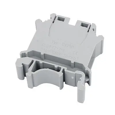 

UK-25N 800V 100A Rail Mount 25mm2 Cable Screwless Terminal Block Gray 5pcs