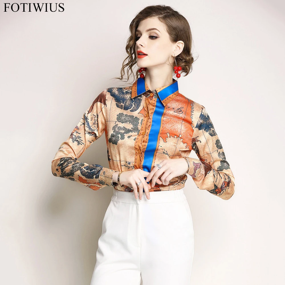 

High Quality Women Fashion 2018 Runway Designer Satin Shirt Women Long Sleeve Elegant Blouse Ladies Office Shirts Womens Tops