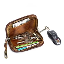 YICHENG, натуральная кожа, Для мужчин и Для женщин ключ кошелек унисекс блокировки радиочастотной идентификации, Бизнес чехол для ключей Модные Держатель для карт мешочек для монет, ключей чехол сумка