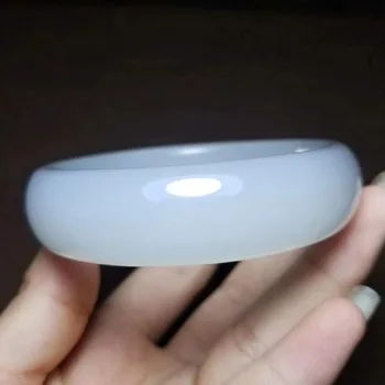 

J20#Qinghai material and Tianyu ice white jade bracelet