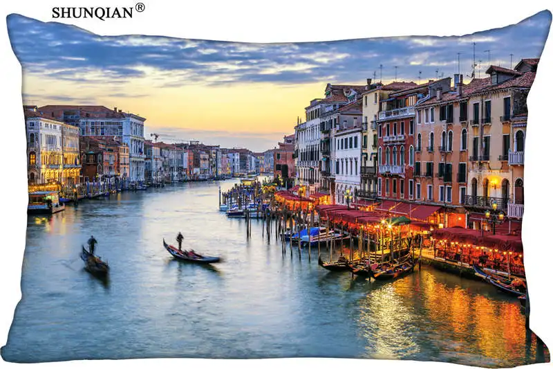 

Custom Pillowcase venice Rectangle Zipper Polyester Cotton Pillow Cover Size 45x35cm (one side) Print