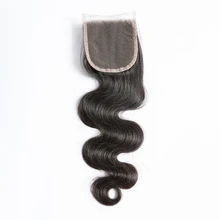 Mayflower 4X" девственные волосы кружева закрытия Малайзийский тела волна с ребенком волос ручной работы Средний коричневый цвет кружева три вида части