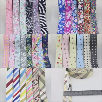 

100% Cotton Bias Binding Tape Folded Trim Ribbon 20mm,3/4" 10meter printed Star Flowers DIY Sewing Accessories Various Colour