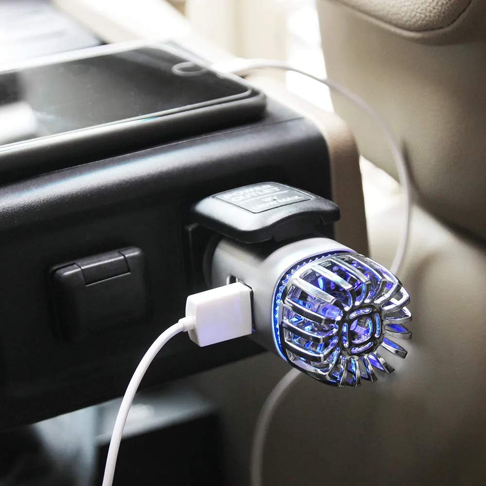 Освежители воздуха для автомобиля отрицательные Луны ионизатор освежитель воздуха ионический Запах Eliminator 2 в 1 двойной USB зарядное устройство очиститель дыма бактерий