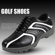 Мужская обувь для гольфа непромокаемые дышащие тренировочные кроссовки мужские кожаные Нескользящие кроссовки для гольфа уличные тренировочные кроссовки D0605
