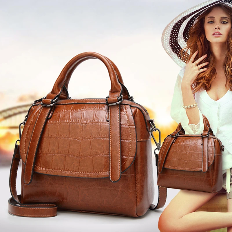 

Brand Women Handbags Crocodile Pattern Leather Fashion Shopper Tote Bag Female Luxury Shoulder Bags Handbag Bolsa Feminina Sac