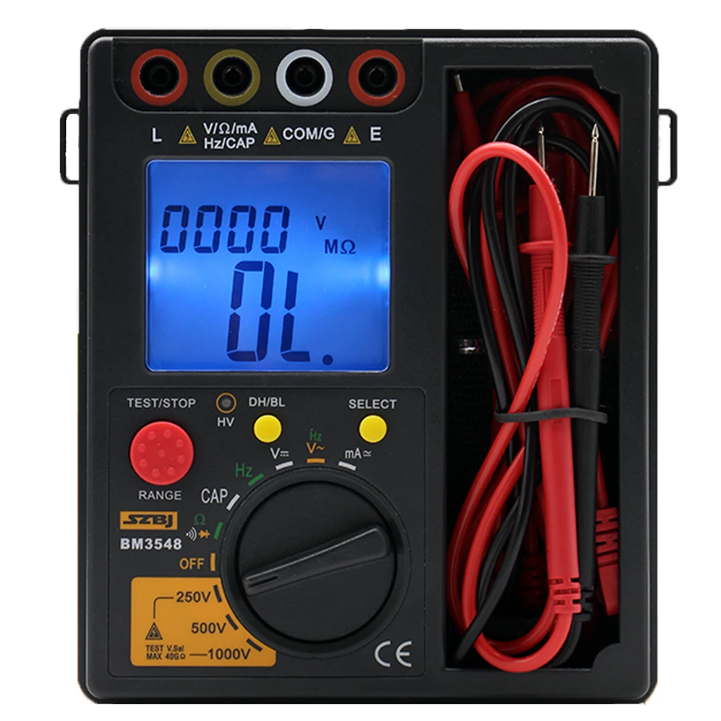 BM3549 1000 V 2500 Измеритель сопротивления 2 в 1 Цифровой изоляции Тесты метр мультиметр