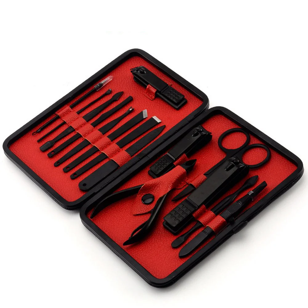 

2019 New 15Pcs Professional manicure Stainless Steel Nail Clippers Scissors Suit Set Kits Set Nail Manicure Tool nail art tools