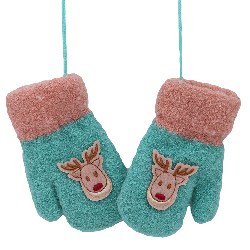 Bigsweety/Рождественские варежки с оленем; зимние теплые перчатки; коллекция года; Детские милые Утепленные перчатки из хлопка и флока для малышей; guantes invierno mujer