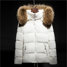 Winter New Fashion Women Coat Leisure Big yards Thick Warm Duck down Down jacket Hooded Pure color Slim Fur collar Jacket G2309