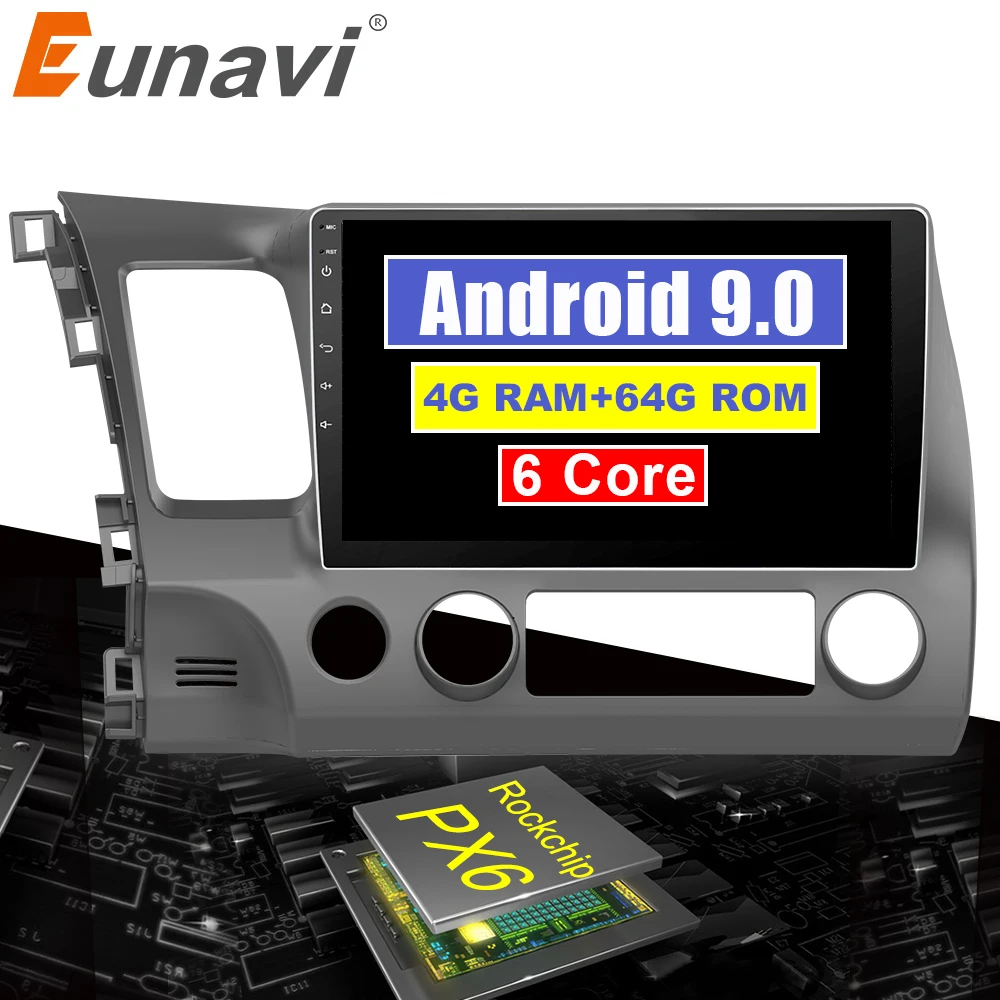 Clearance Eunavi 4G+32G Android 9.0 4G Car Radio Multimedia Video Player Navigation GPS For Honda Civic 2006-2011 2 din dvd raido PX6 0 Clearance Eunavi 4G+32G Android 9.0 4G Car Radio Multimedia Video Player Navigation GPS For Honda Civic 2006-2011 2 din dvd raido PX6 0