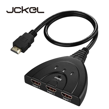 

JCKEL Mini 3 Port HDMI Splitter Adapter Cable 1.4b 4K*2K 1080P Switcher HDMI Switch 3 In 1 Out 3x1 Hub Box for HDTV Xbox PS3 PS4