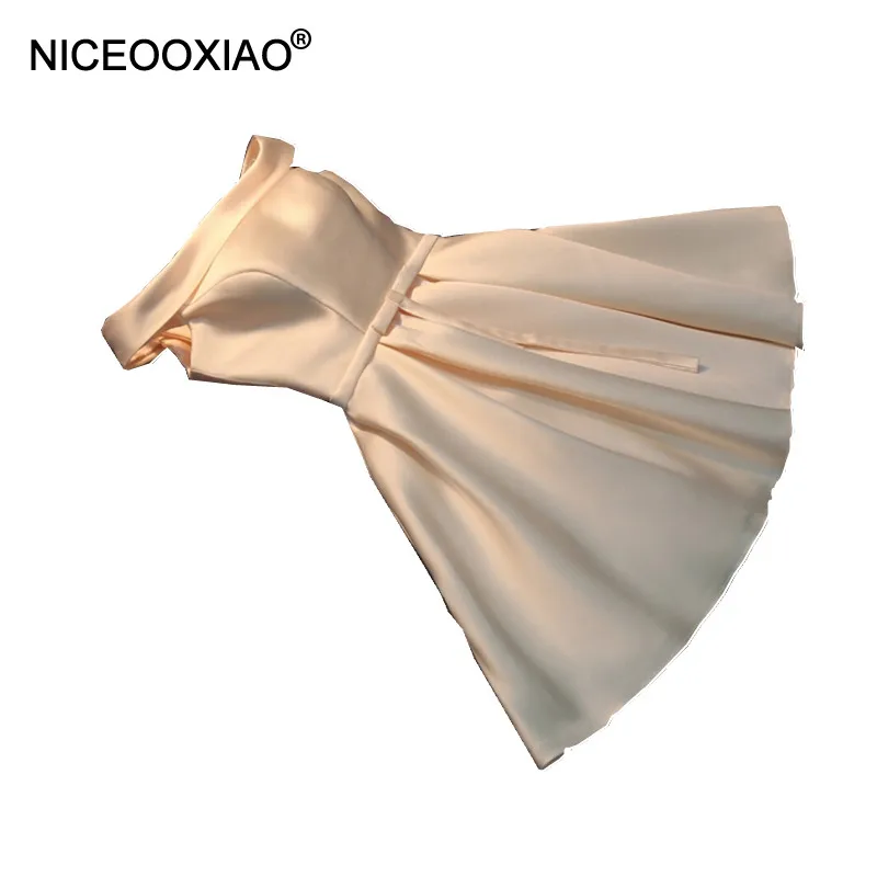 

NICEOOXIAO Short Evening Dress 2019 Women Elegant Satin Party Ball Gown Sexy Bride Banquet Dress Custom Formal Robe De Soiree 95