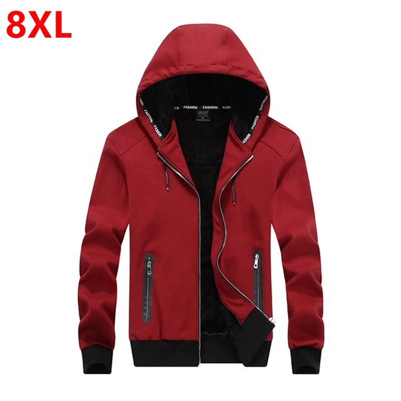 New winter hooded men with fat thickening cashmere Hoodie Size 8XL men ...