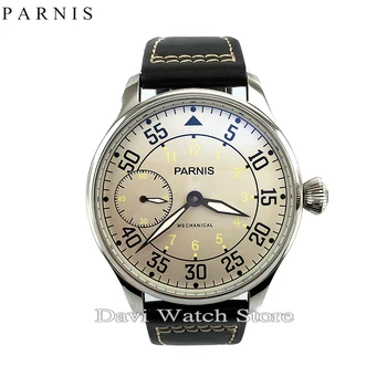 

Parnis 44mm White dial Seagull st36 mechanical hand winding mens 6497 watch