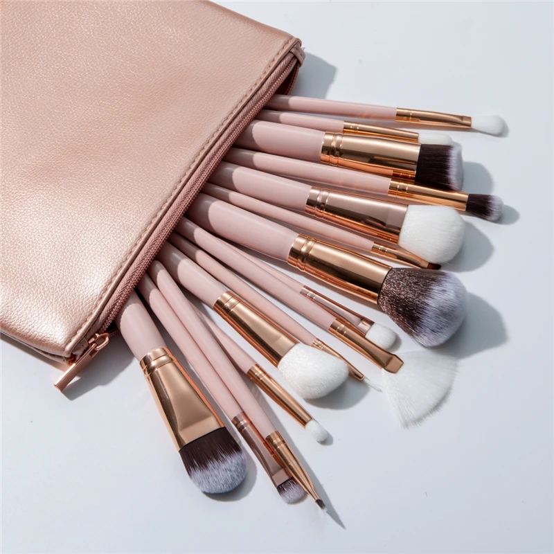 

Excellent Quality 15pcs Makeup Brushes Set + Leather Case Foundation Powder Blush Highlighter Eyeshadow Blending Brush Maquiagem