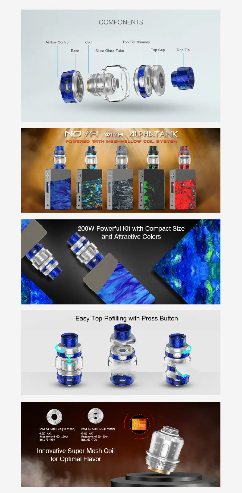 Geekvape NOVA 200W TC Kit with Alpha Tank