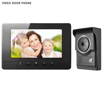 

Home Security video door phone intercom system 7''tft lcd screen one monitor wire video doorphone for villa night vision camera