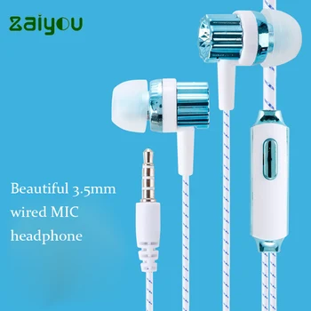 

In-Ear Earphones 3.5MM Wire Control with Mic Music HIFI Bass Noise Cancelling Earphone for Samsung iPhone Mobile phone earphone