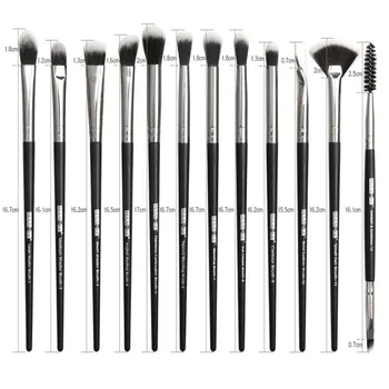 

12 Pcs/set Eye Makeup Brush Nylon Fiber Plastic Handle Eye Shadow Brush Cosmetics Tool 2019 New and Hot Product