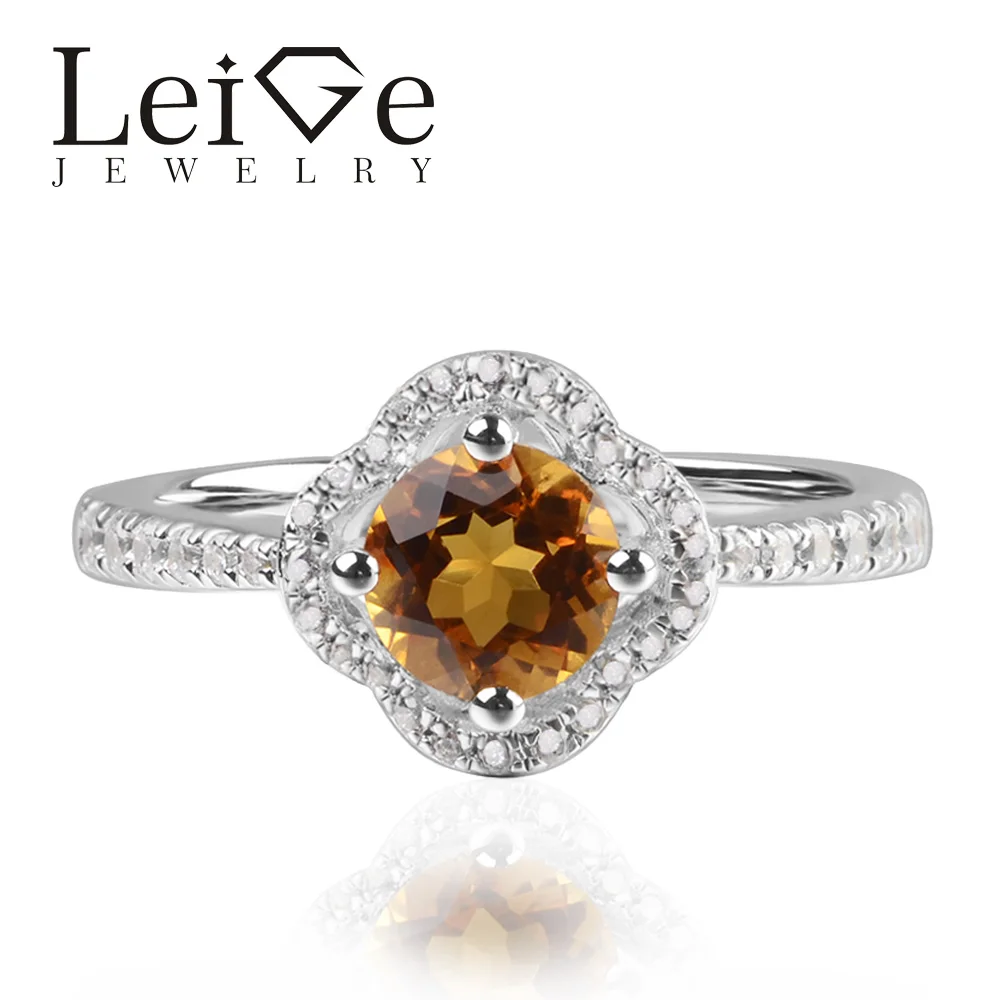 Leige Jewelry Natural Yellow Citrine Round Shape Engagement Proposal Rings For Woman Romantic Gifts 925 Sterling Silver
Leige Jewelry Natural Yellow Citrine Round Shape Engagement Proposal Rings For Woman Romantic Gifts 925 Sterling Silver
