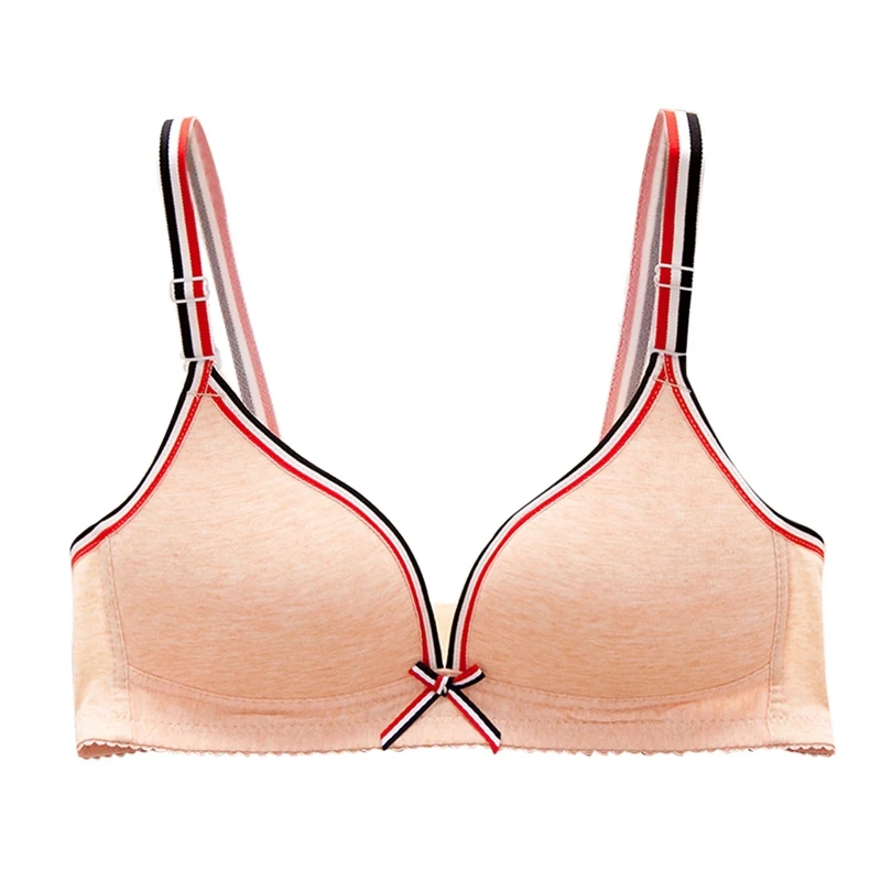 Flesh Color 32A Бюстгальтеры для подростков нижнее белье для девочек нижнее белье в полоску для девушек тренировочные бюстгальтеры хлопок нижнее белье для девочек-подростков - Цвет: Flesh Color 32A