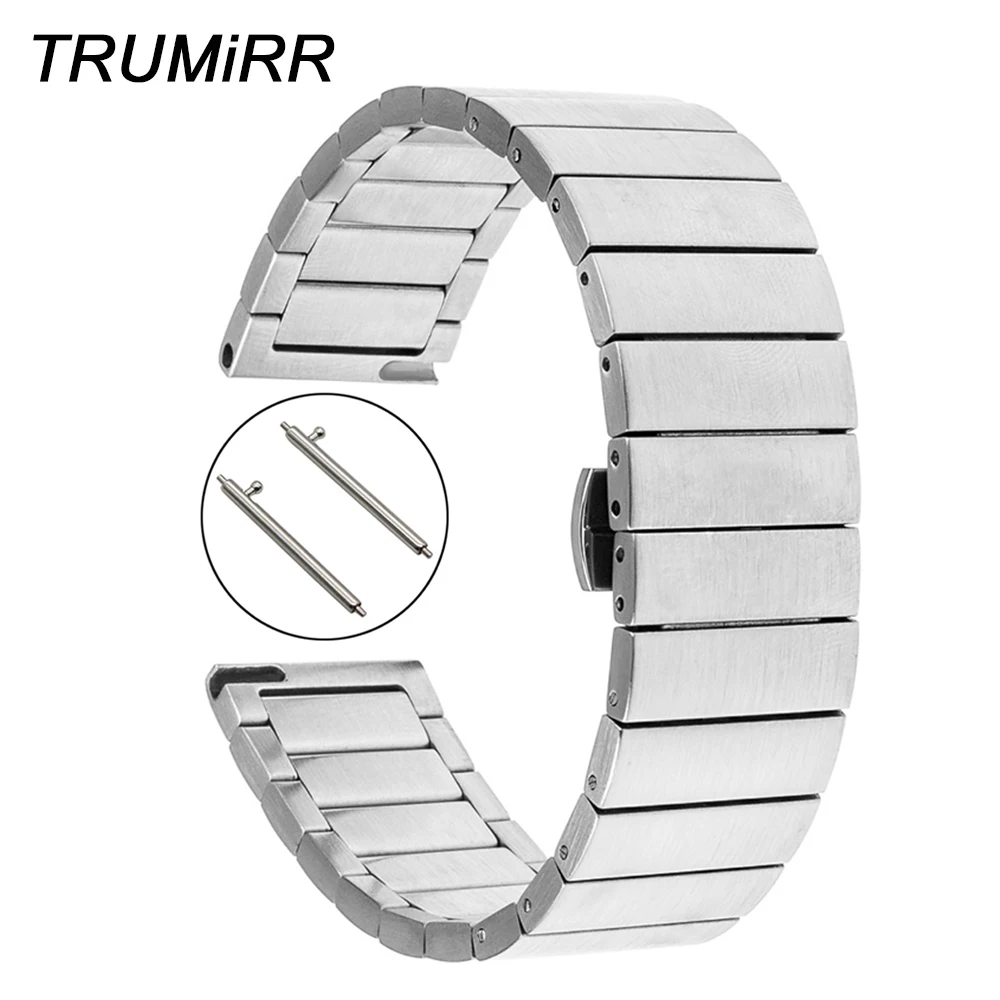 Quick Release Stainless Steel Band for Pebble Time Round 20mm Men Huawei Watch 2 Bradley Timepiece Butterfly Buckle Wrist Strap | Наручные