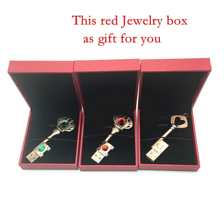 HeartKeyUSBFlashDriveJewelryboxes4G8GB16GB32GB64GBPendrive