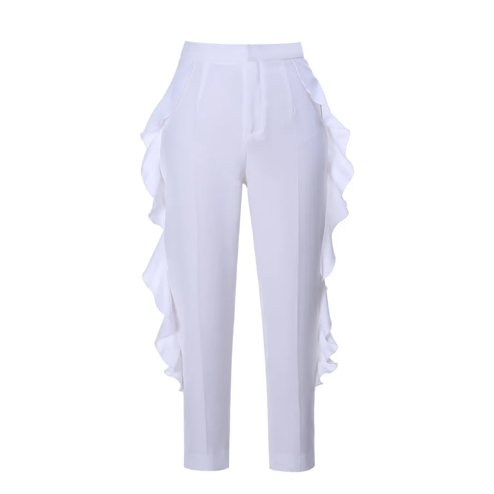 womens ruffle capris
