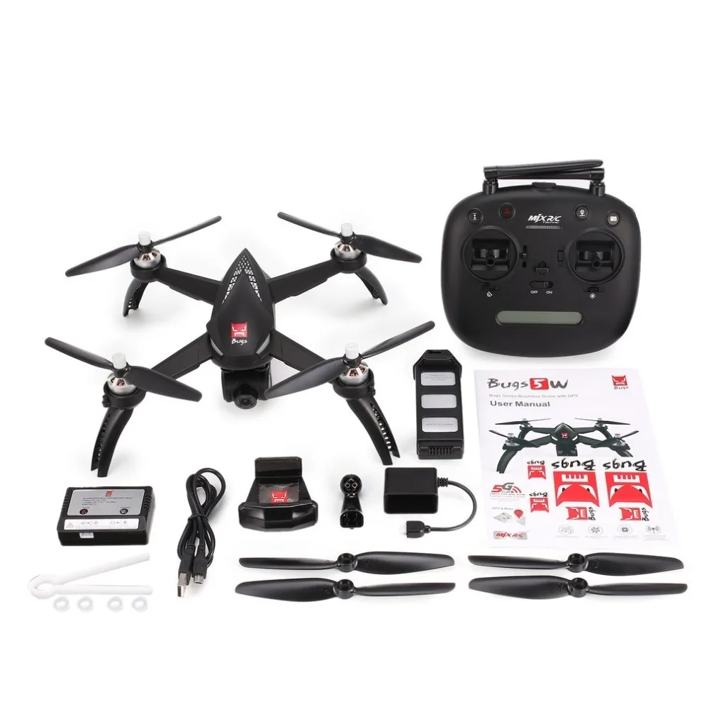 MJX Bugs 5 Вт B5W Professional камера RC Квадрокоптер Дрон г 5 г WiFi FPV 1080 P камера высота удерживайте за мной зависание