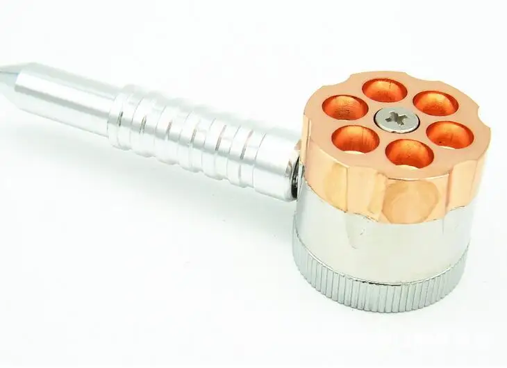 2 Uses Revolver Pipe weed grinder six shooter pipe 12cm smoking tobacco