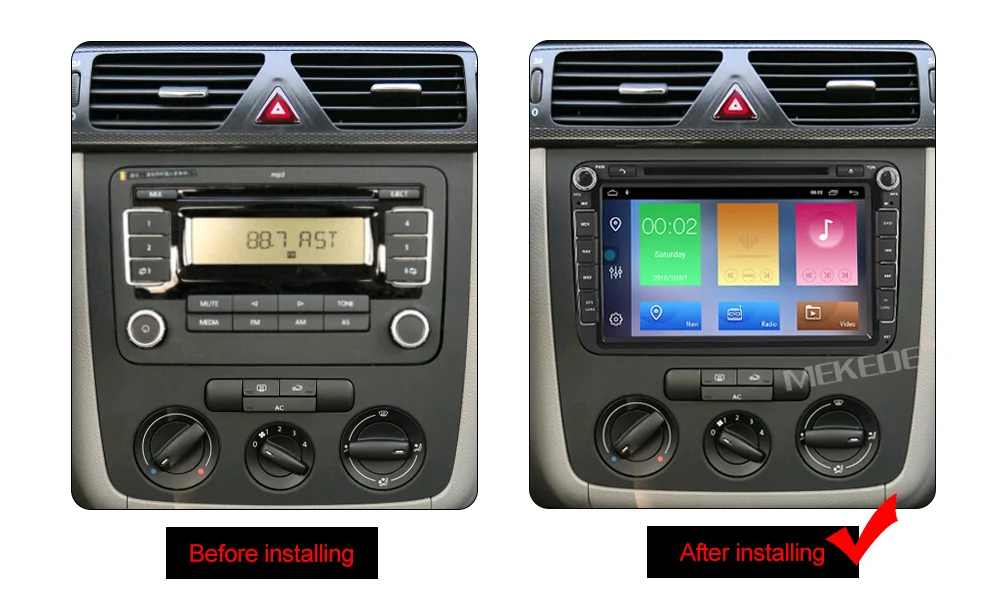 Sale 4G wifi BT MEKEDE Octa 8 Core Android 9.1 2G RAM 32GB ROM 8inch 2 Din Car DVD GPS Navi Radio Player For VW Skoda Octavia 2 12