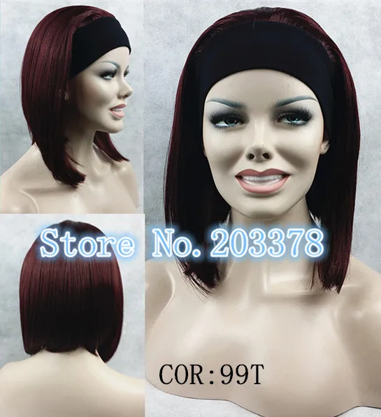 

Dark Burgundy Headband 3/4 Hair Piece Extensions - COLOUR CHOICES! 10pcs/lot free shipping