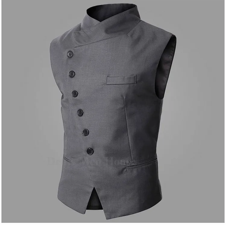 

2018 Mens Vest Men High Quality Black Gray Formal Business Men Dress Vests Fashion Brand Vest Fit Suits & Blazer For Men