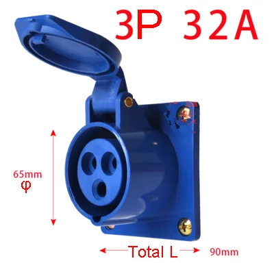 32A 3 P/4 P/5 P IP44 водонепроницаемый мужской женский Электрический разъем питания Соединительная промышленная розетка - Цвет: Красный