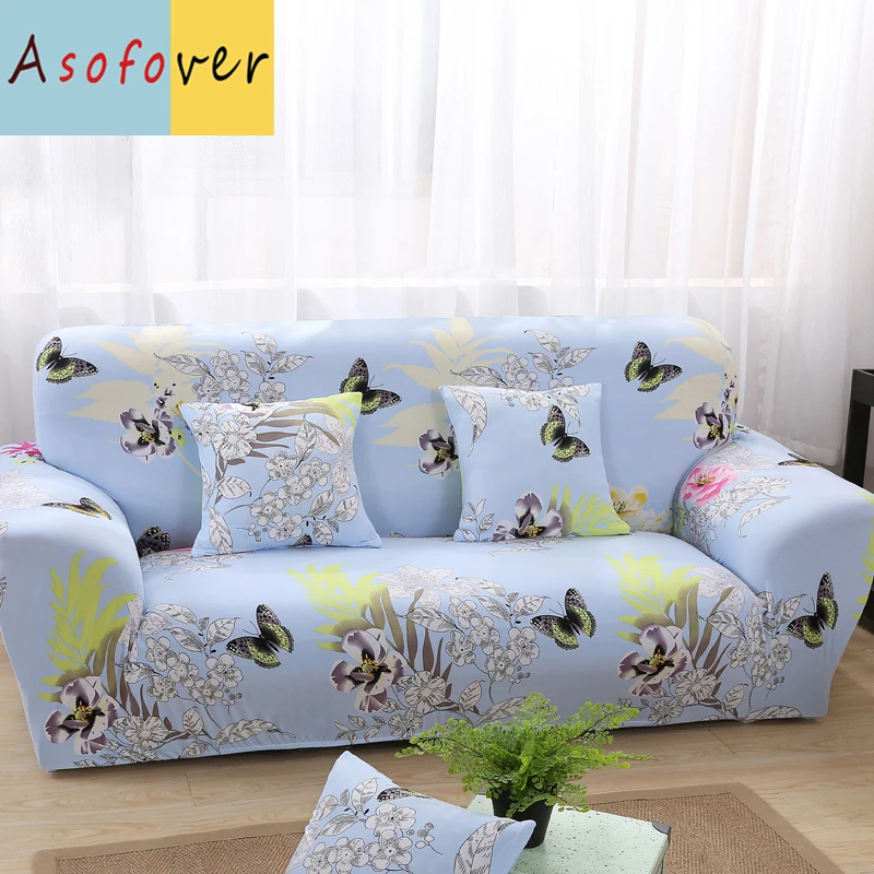 

1PC BFlower Butterfly Sofa Covers For Living Room Slipcover Sofa Cover Elastic Corner Sofa Cover Cotton Cushion Covers For Sofa