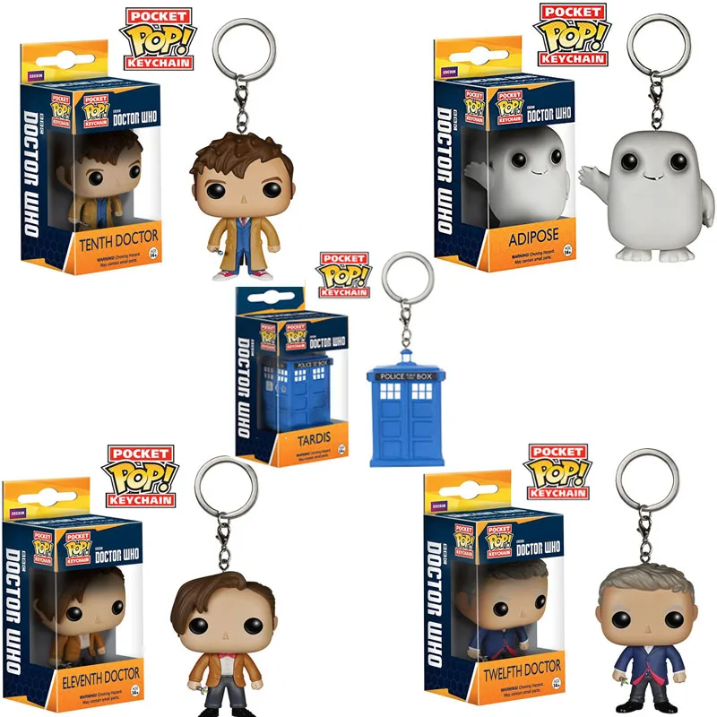 

FUNKO POP Doctor Who Tenth Eleventh Blue TARDIS Police Box Keychain PVC Action Figure Collection Model Toys For Children gift