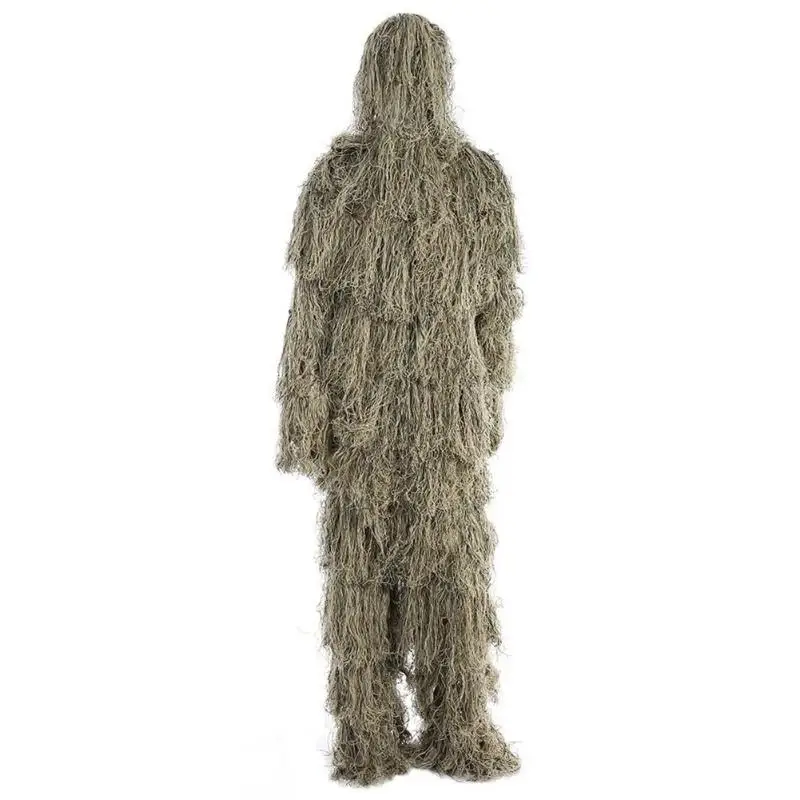 Камуфляжная охотничья одежда ghillie Костюмы Bionic Yowie снайперская страйкбольная стрельба Roupa Камуфляж 3D куртка и брюки для PUBG - Цвет: Шампанское