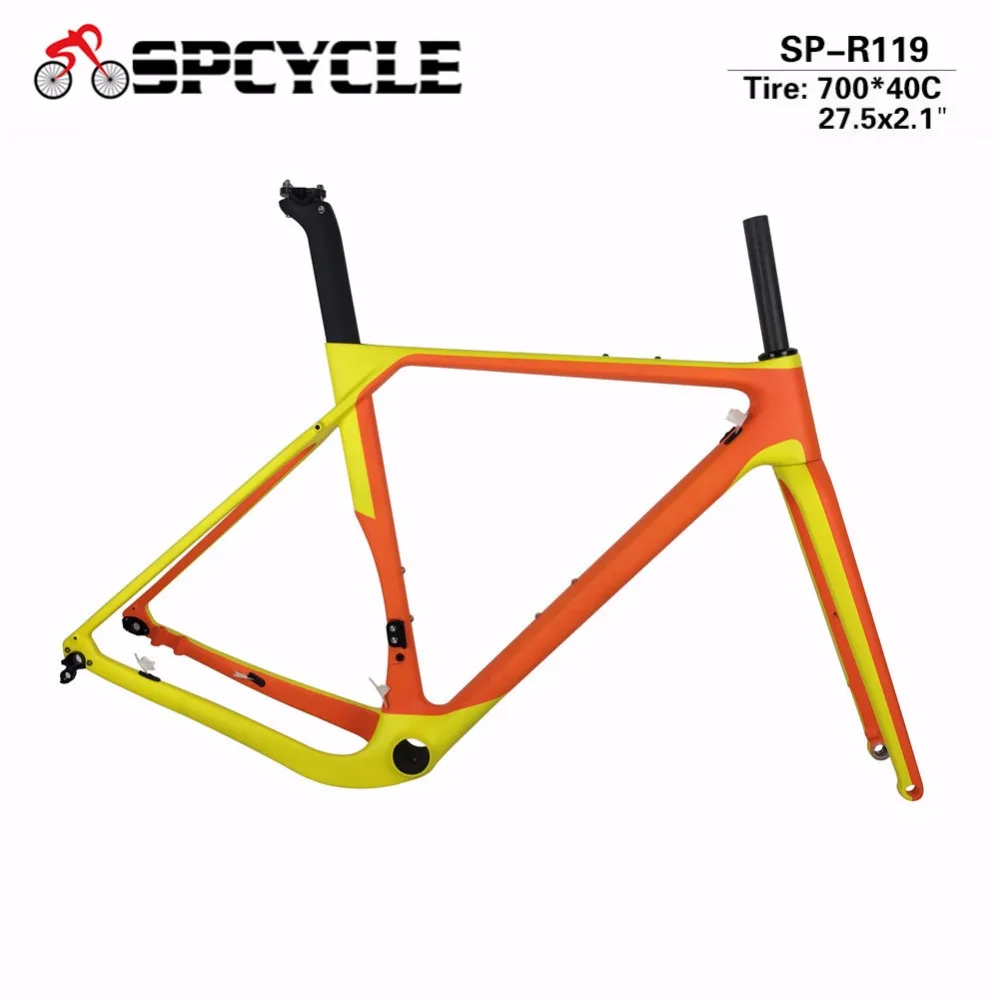 Clearance T1000 Gravel Bicycle Carbon Frames Cyclocross Carbon Frames,Disc Brake Bike Frames Wheels Space 700*40c or 27.5*2.1" Compatible 1